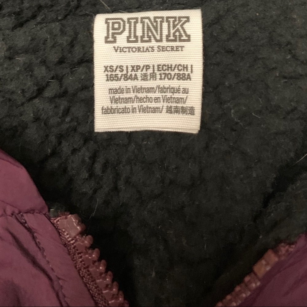 PINK Victoria's Secret Purple Sherpa Anorak Hooded Jacket, Size X-Small - Picture 2 of 4
